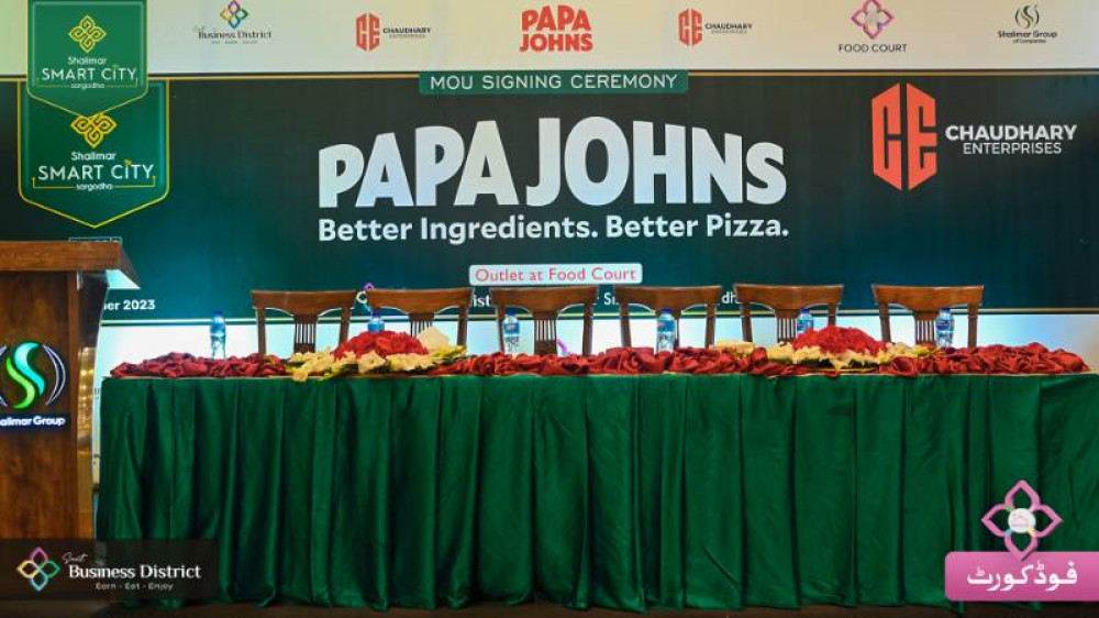 Memorandum Of Understanding  (MOU) Signing Cermony Unfolded  Magnificently Between Shalimar Smart City  (SSC) and Papa John's 